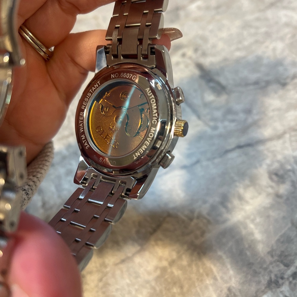 OLEVS Automatic Skeleton Watch Blue Dial - image 5